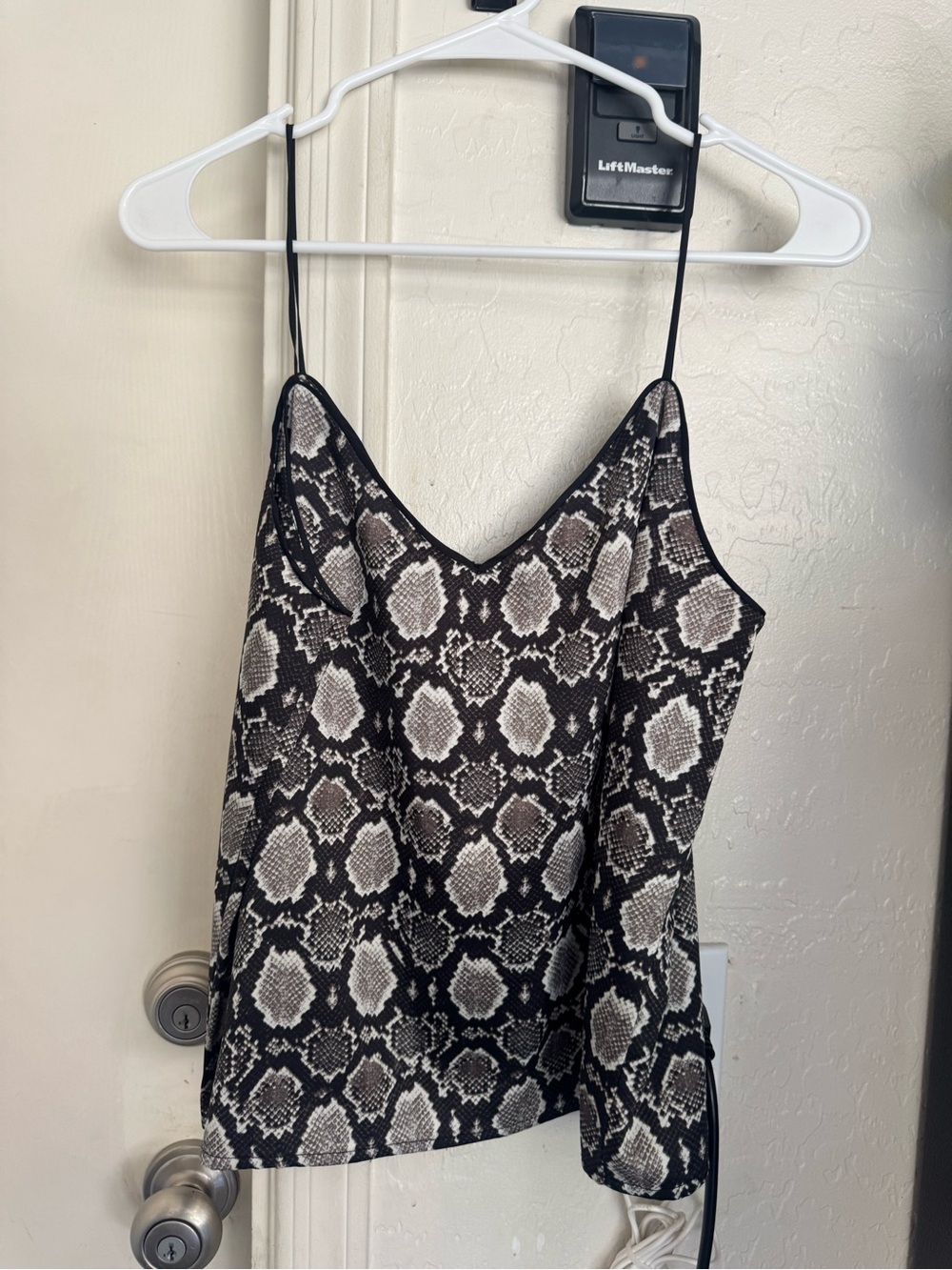 Topshop Snake Print Cami Top in Black & Cream